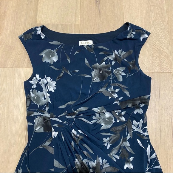 Laura | NWT Blue Floral Sleeveless Jersey Midi Dress 💙 - Picture 2 of 11